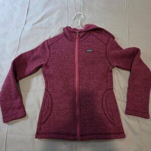 Girls Patagonia fleece Hoody Full Zip  M 10 Red
